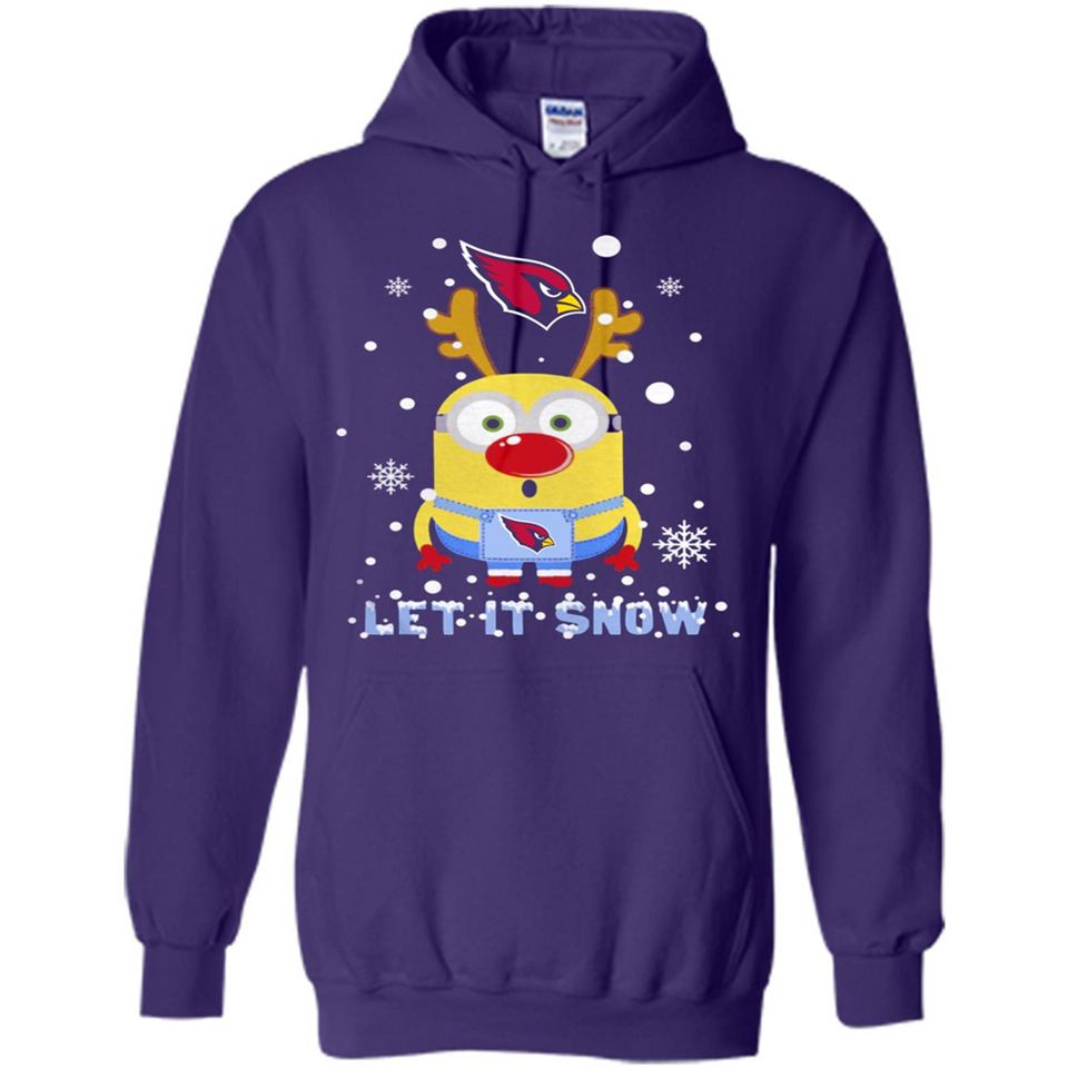 Minion Arizona Cardinals Ugly Christmas Sweater Let it Snow - Hoodie