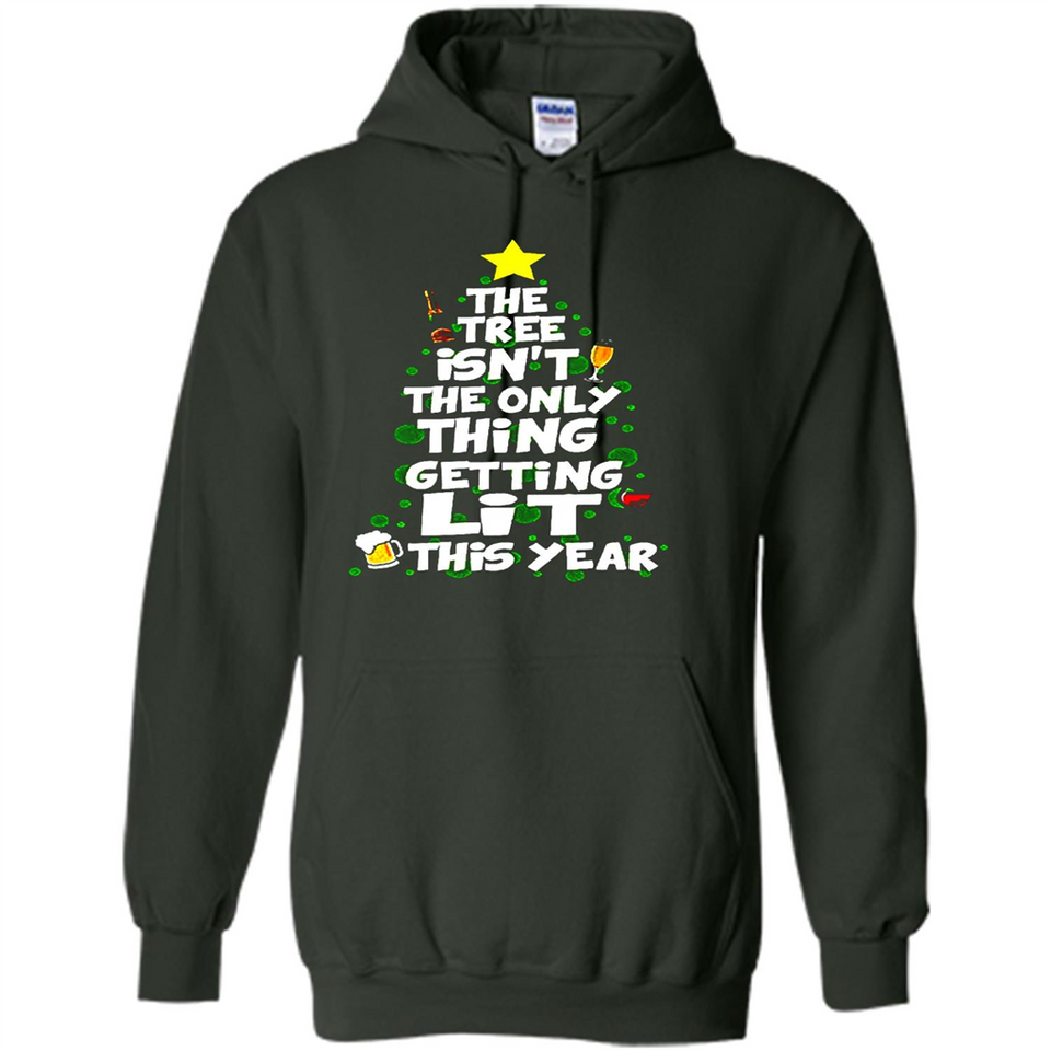 Funny Christmas Tree Drinking Sweatshirt Adult Boozy Festive - Hoodie