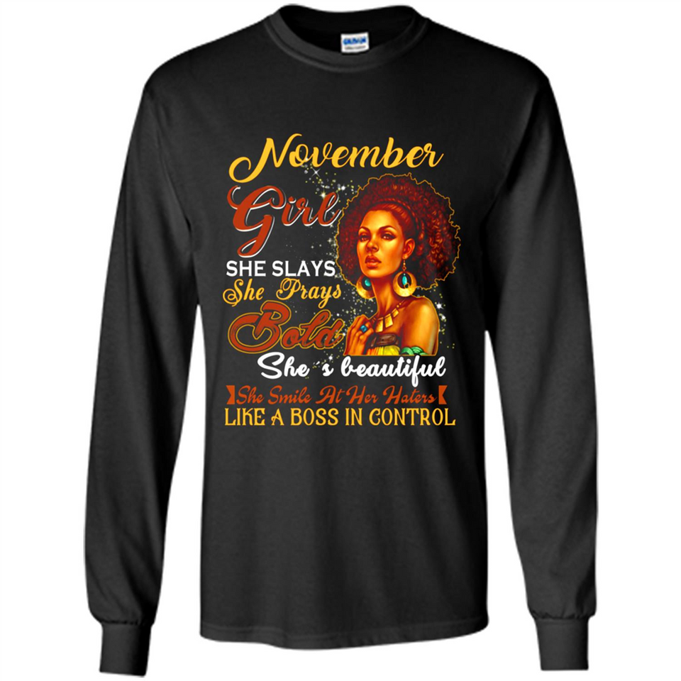 November Girl She Slays She Prays Beautiful Birthday PINGPONG