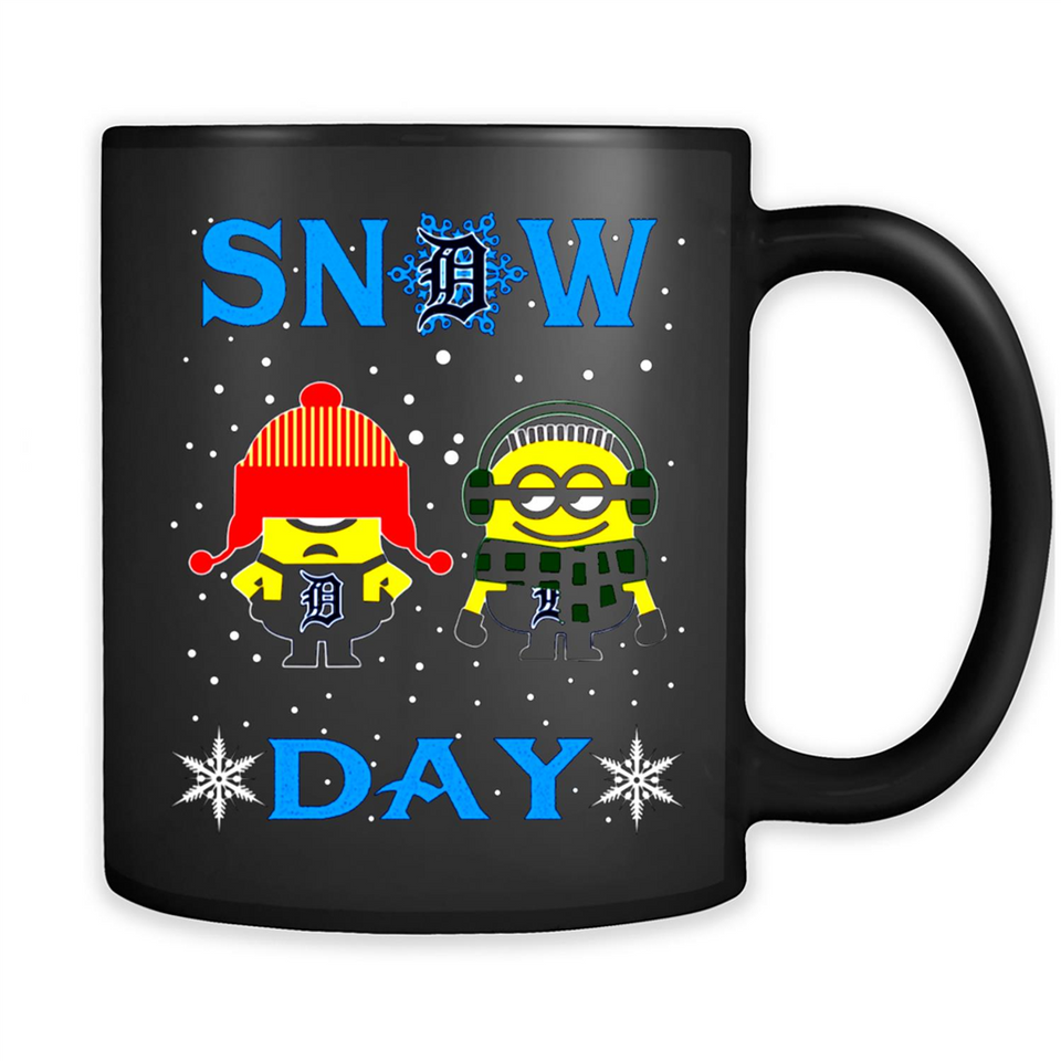 Snow Day Shirt For Detroit Tigers Vs Minion Fans pingpong