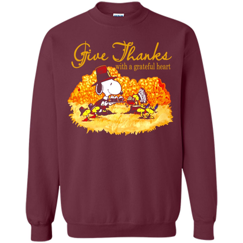 Snoopy Thanksgiving Give Thanks With A Grateful Heart - Sweatshirt