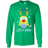 Minion Atlanta Braves Ugly Christmas Sweater Let it Snow - Long Sleeve T-Shirt