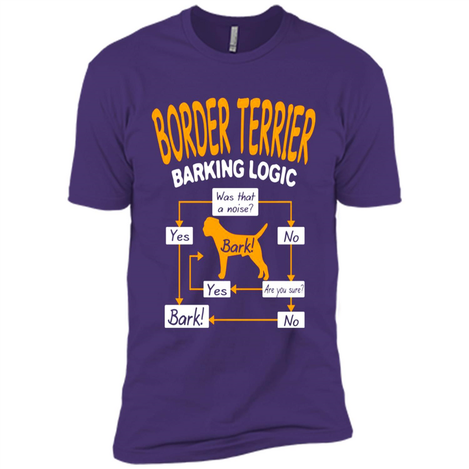 Border Terrier Barking Logic - Premium Short Sleeve T-Shirt