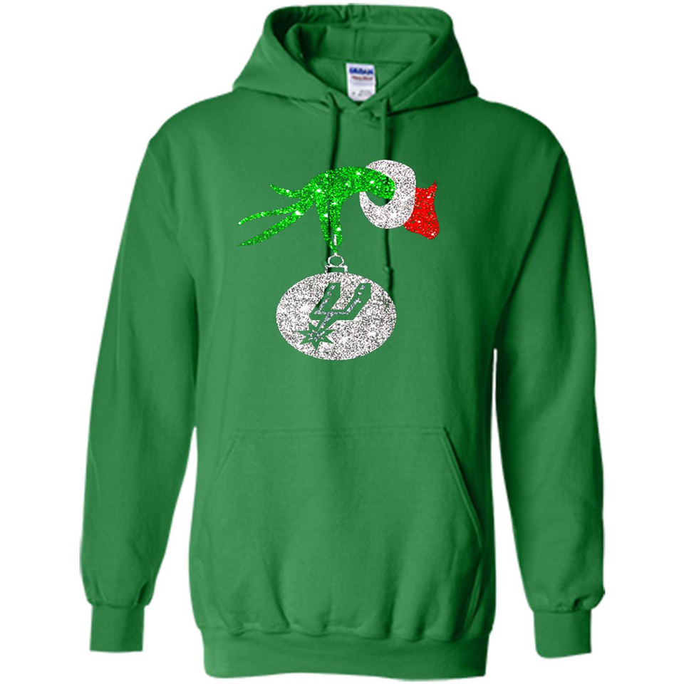 Amazing shirt San Antonio Spurs Glitter Grinch Monogram Ornament Christmas Gift - Hoodie