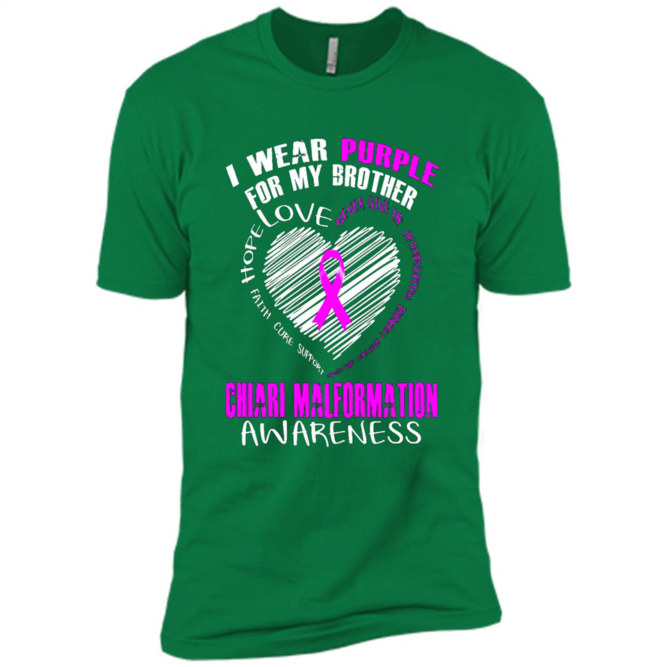 I Wear Purple For My Brother Chiari Malformation - Premium Short Sleeve T-Shirt