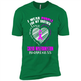 I Wear Purple For My Brother Chiari Malformation - Premium Short Sleeve T-Shirt
