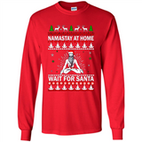 Namastay at home and wait for Santa Christmas sweatshirt PINGPONG