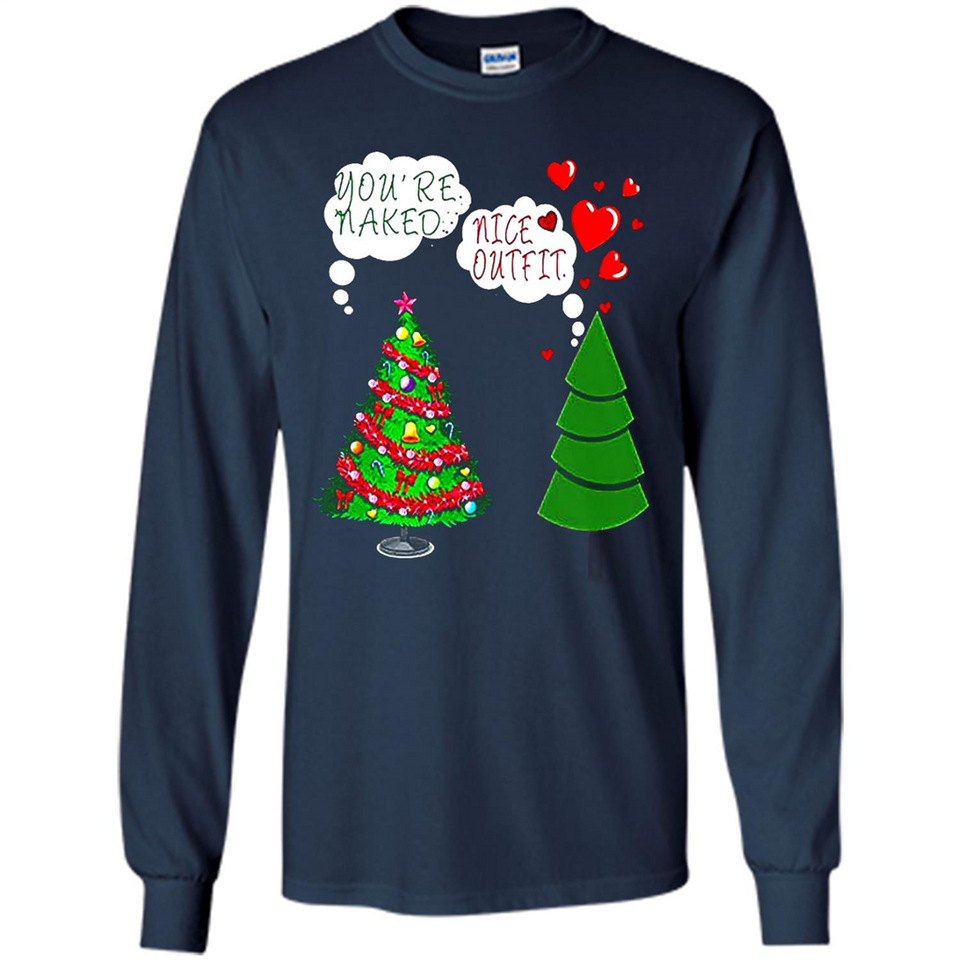 Fir Loves Christmas Tree Funny Undecorated Joke - Long Sleeve T-Shirt