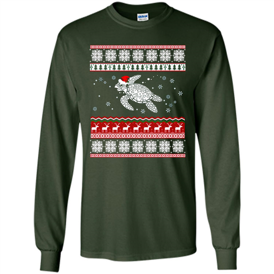 Sea Turtle Ugly Christmas T-Shirt - Long Sleeve T-Shirt