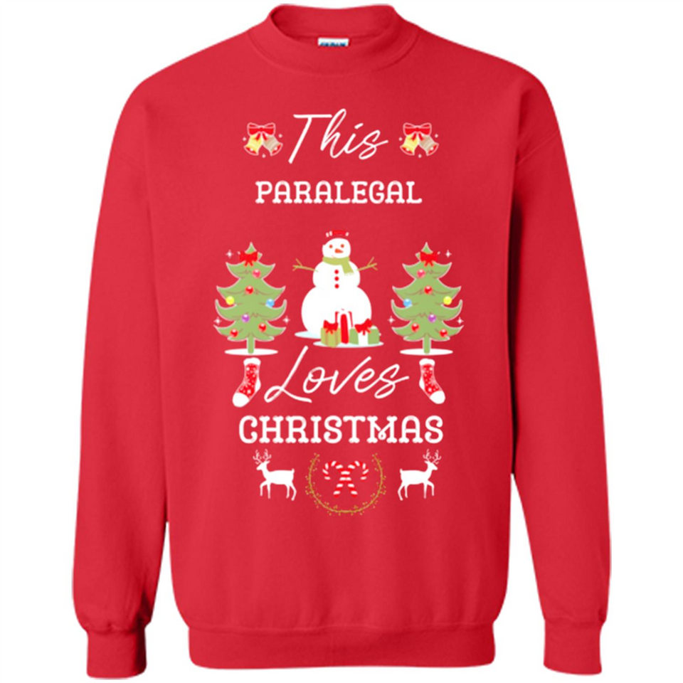 This Paralegal Loves Christmas Tree Shirt with Snowman