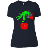 Christmas The Grinch Hand Holding Apple Ornament sweater - Ladies' Boyfriend T-Shirt
