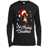 Mooey Christmas Cow Santa Christmas Lover Lights Sweatshirt - Canvas Long Sleeve T-Shirt