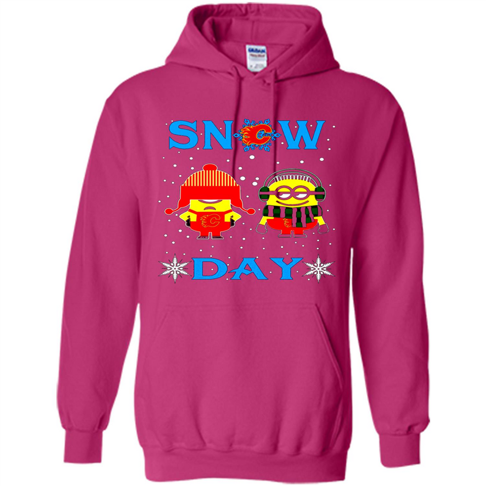 Snow Day Shirt For Calgary Flames Vs Minion Fans pingpong