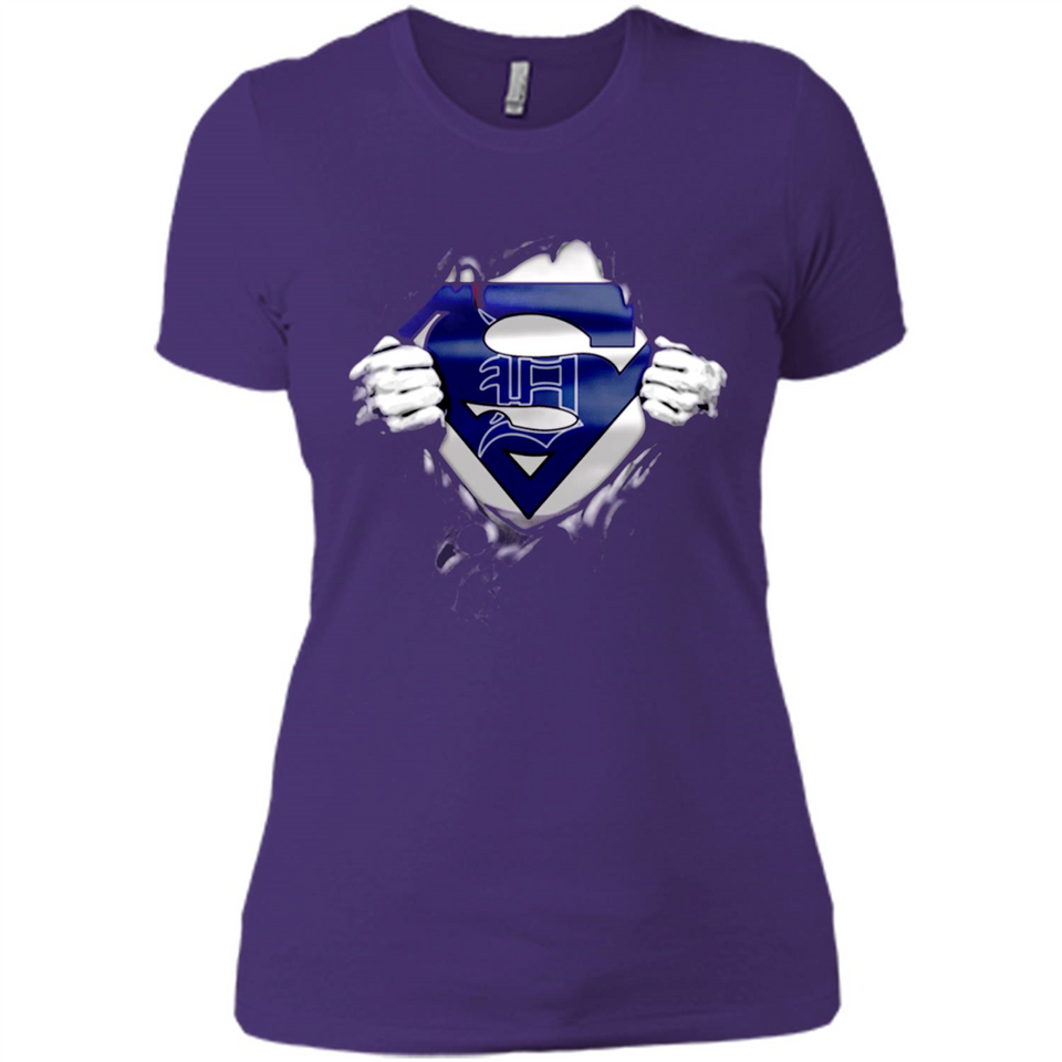 Detroit Tigers And Superman Fans - Ladies' Boyfriend T-Shirt