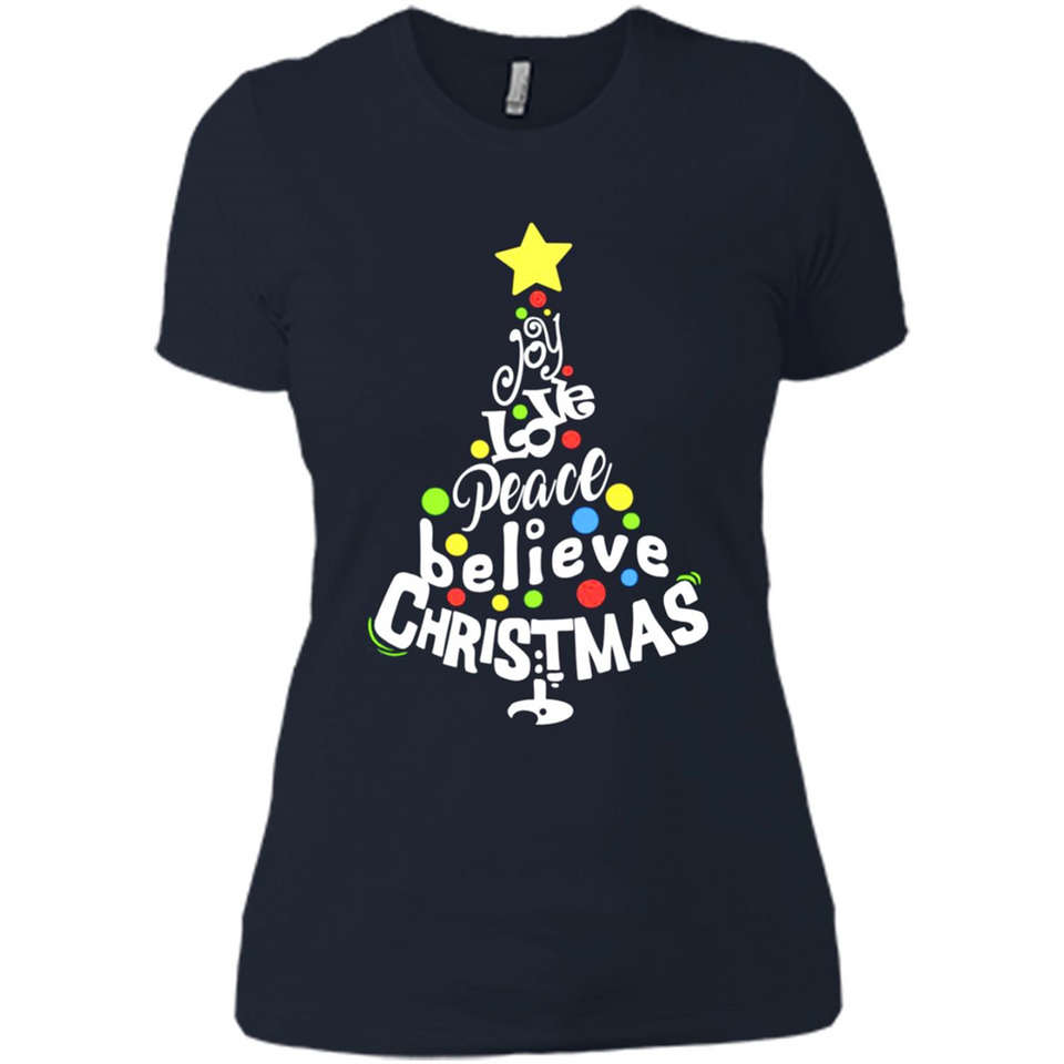 Joy Love Peace Believe Christmas Tree