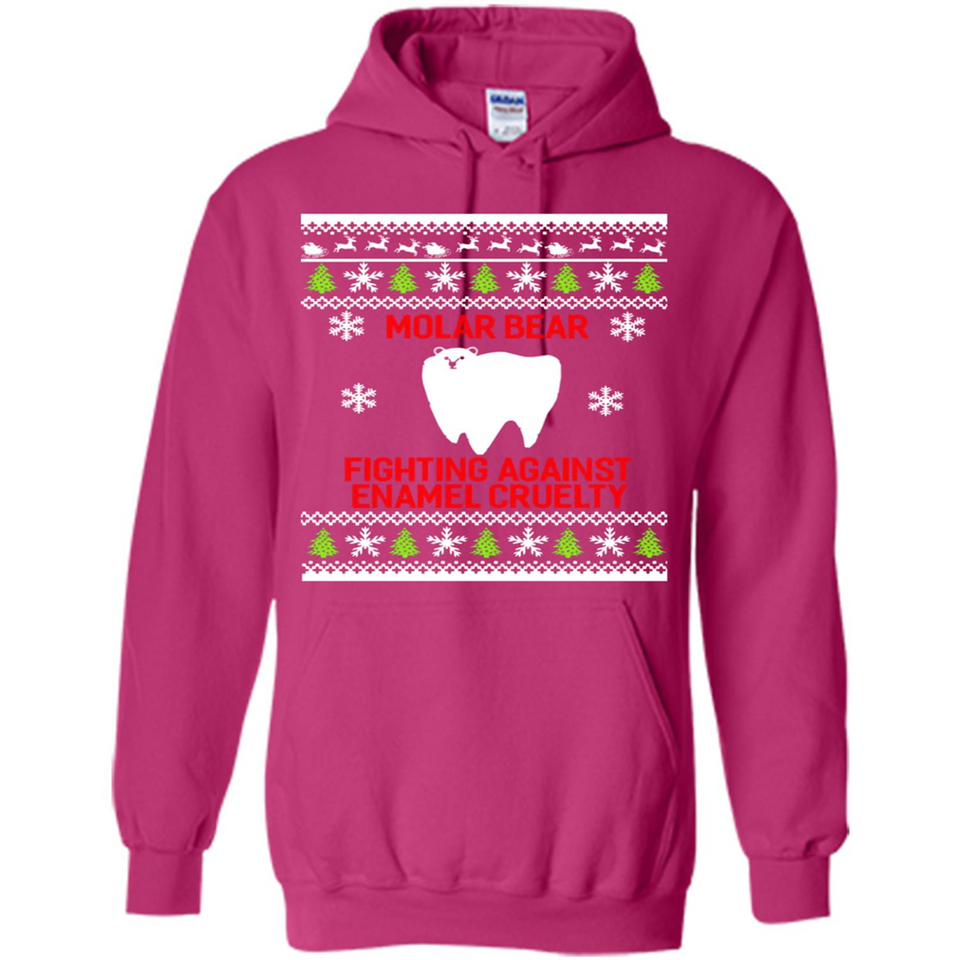 Molar bear fighting against enamel cruelty Christmas - Hoodie