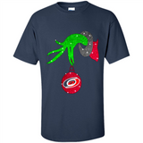 GRINCH HAND HOLDING CAROLINA HURRICANES GLITTER CHRISTMAS PINGPONG