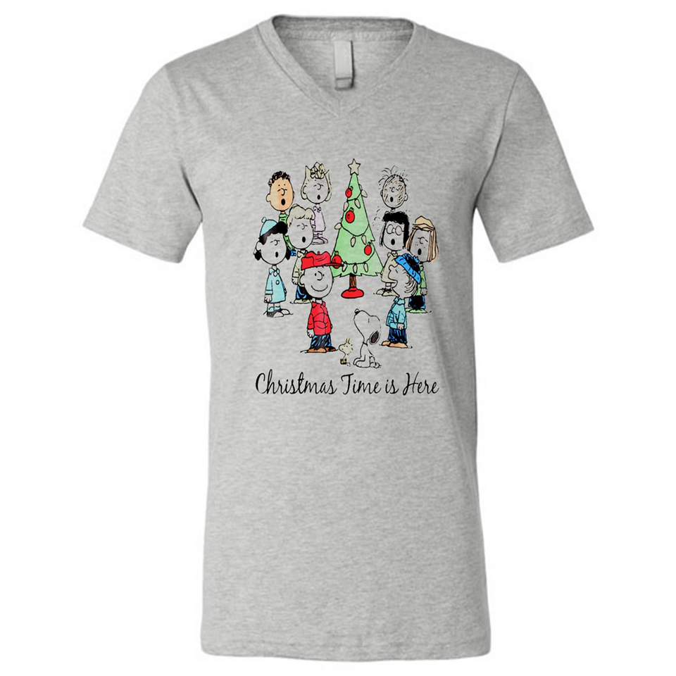 Snoopy Christmas Time Is Here Sporty T-Shirt - Canvas Unisex V-Neck