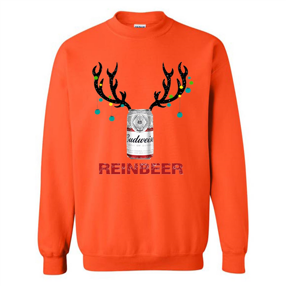 Budweiser Reinbeer Funny Beer Reindeer Christmas Sweatshirt - Sweatshirt