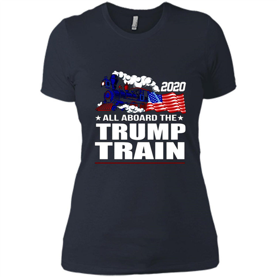All Board The Trump Train 2020 Patriotic U.S Flag pingpong - Ladies' Boyfriend T-Shirt
