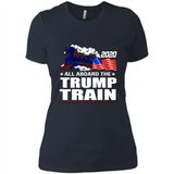 All Board The Trump Train 2020 Patriotic U.S Flag pingpong - Ladies' Boyfriend T-Shirt
