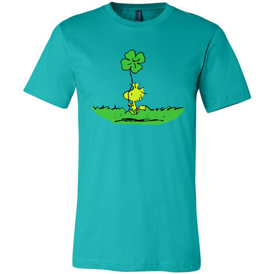 Snoopy Woodstock Shamrock - Canvas Unisex T-Shirt