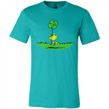 Snoopy Woodstock Shamrock - Canvas Unisex T-Shirt