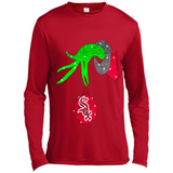 GRINCH HAND HOLDING CHICAGO WHITE SOX GLITTER CHRISTMAS PINGPONG