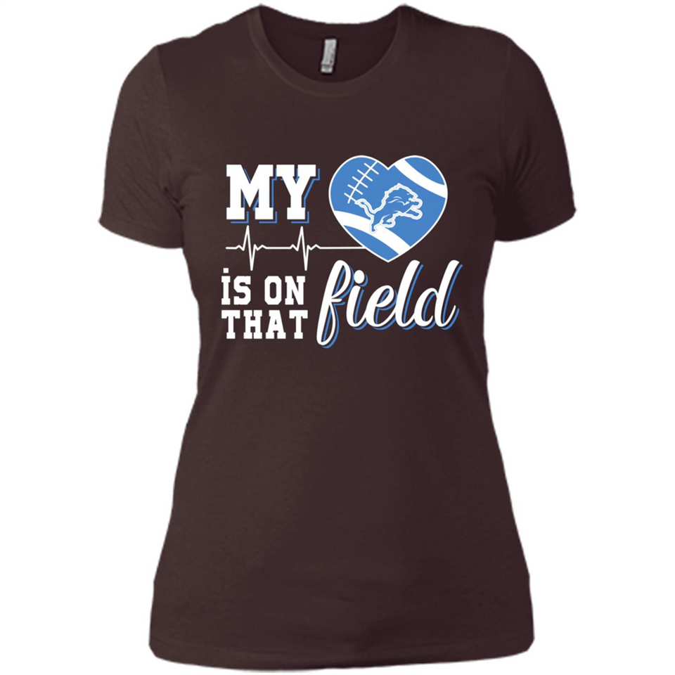 Detroit Lions Football My Heart is on that Field - Ladies' Boyfriend T-Shirt