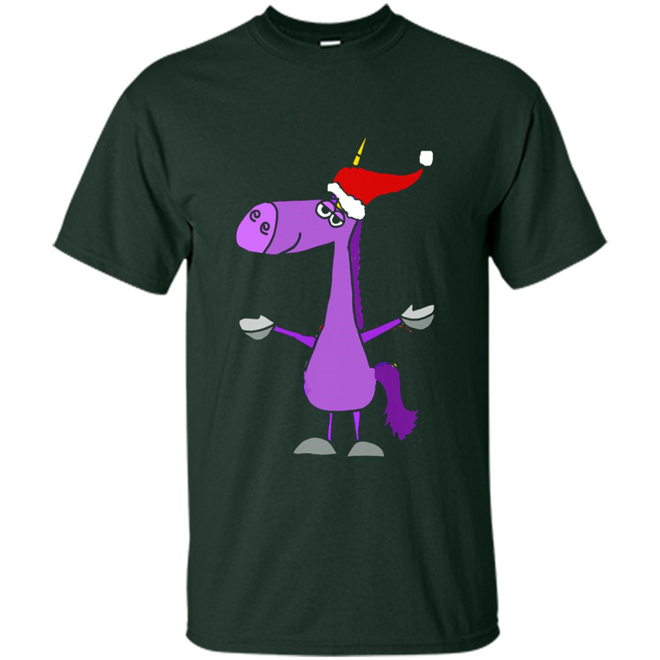 Funny Christmas Unicorn in Santa Hat - Shirt
