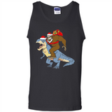 Bigfoot Riding Dinosaurus T-Shirt Funny Bigfoot Santa - Tank Top