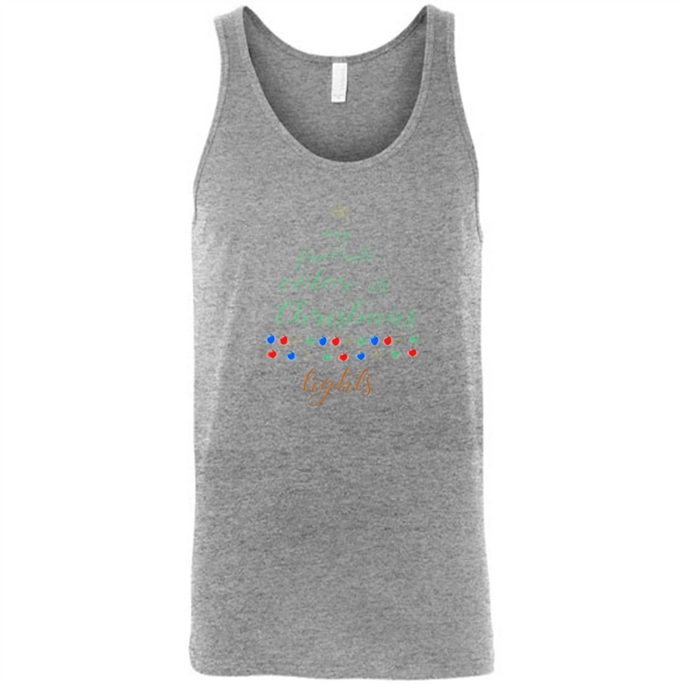 My Favorite Color is Christmas Lights Xmas Sporty T-Shirt - Canvas Unisex Tank