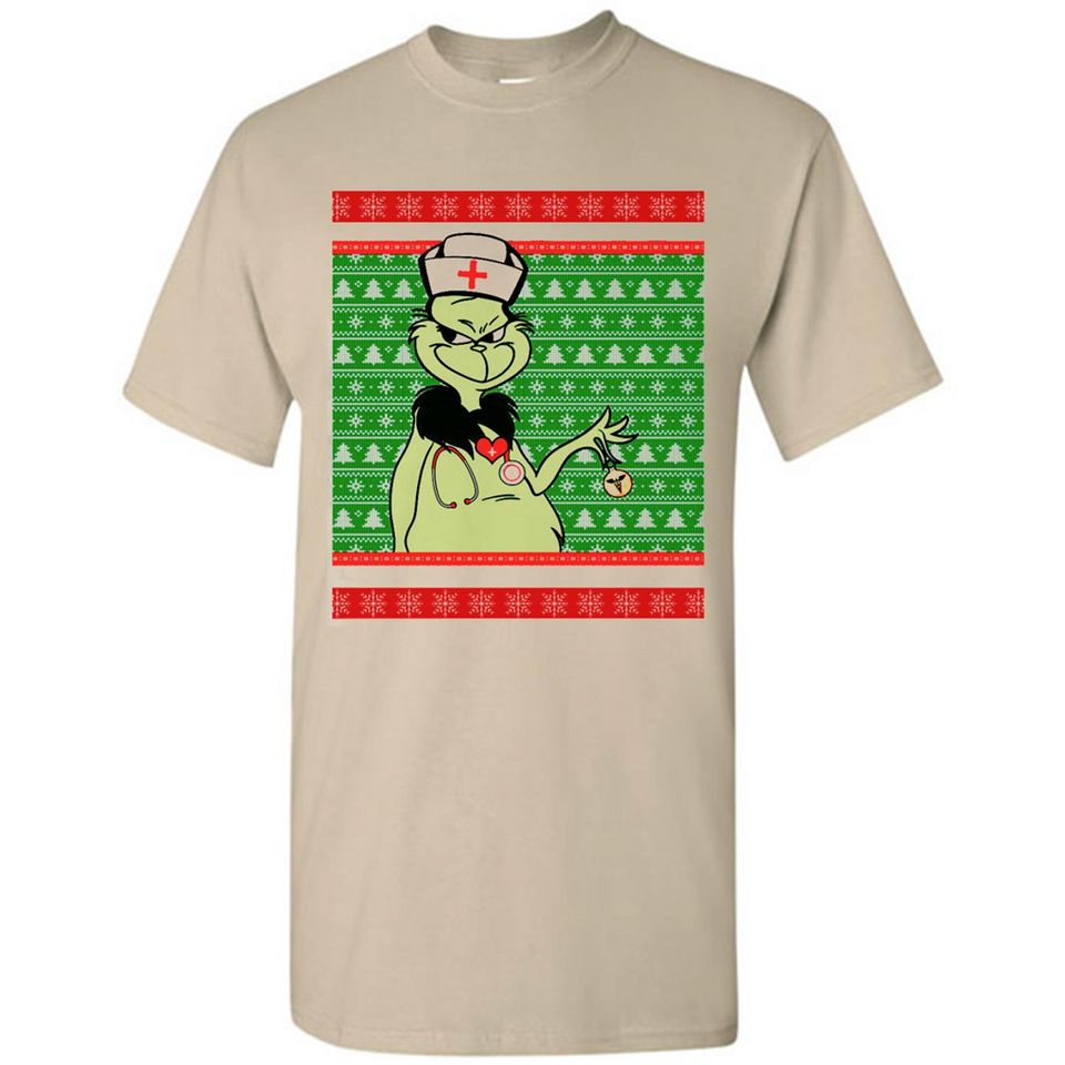 Grinch Nurse Ugly Christmas Sporty T-Shirt PINGPONG - Shirt