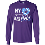 Carolina Panthers Football My Heart is on that Field - Long Sleeve T-Shirt