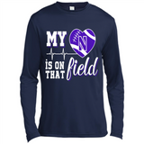 Northwestern Wildcats Football My Heart is on that Field - Canvas Long Sleeve T-Shirt