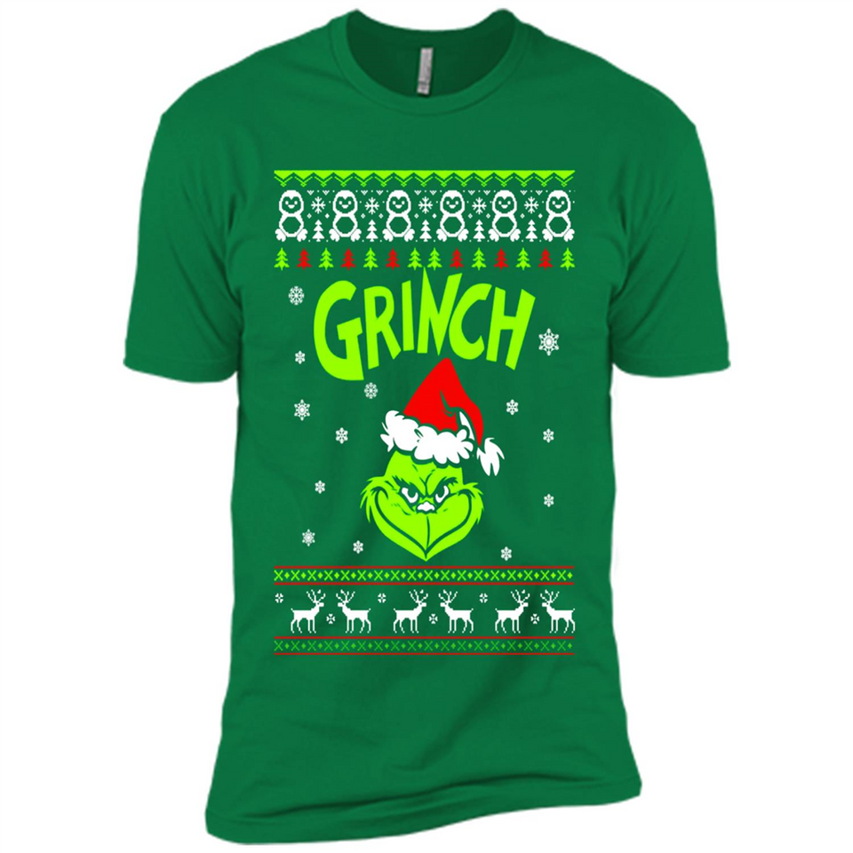 The Grinch Face Christmas - Premium Short Sleeve T-Shirt
