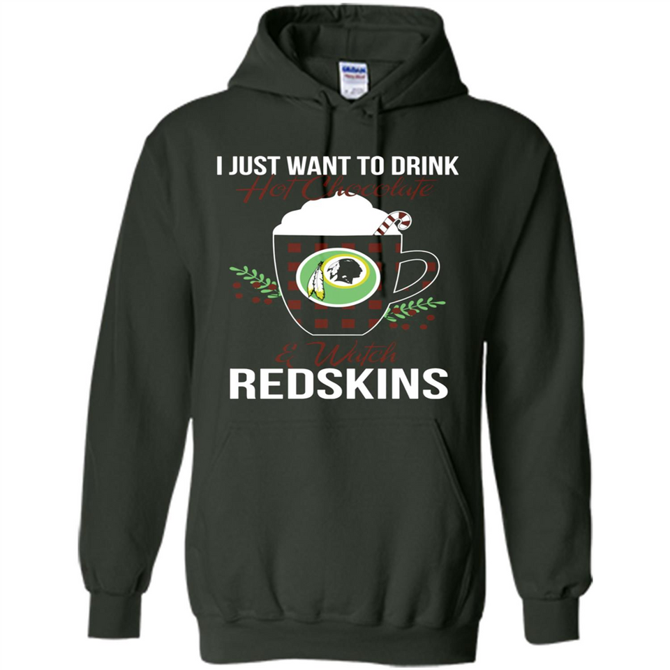 I Just Want To Drink Hot Chocolate & Watch Washington Redskins Ugly Christmas Sweater PINGPONG