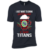 I Just Want To Drink Hot Chocolate & Watch Tennessee Titans Ugly Christmas Sweater PINGPONG