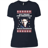 All I want for Christmas is Dean Winchester sweater - Ladies' Boyfriend T-Shirt