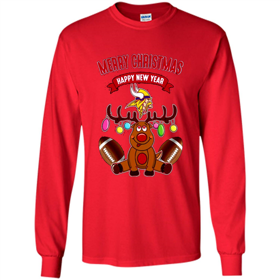 Minnesota Vikings NFL Reindeer Funny Merry Christmas And Happy New Year