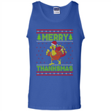 Merry Thankmas Ugly Xmas Thanksgiving Turkey Sweatshirt - Tank Top
