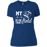 Houston Texans Football My Heart is on that Field - Ladies' Boyfriend T-Shirt