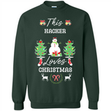 This Hacker Loves Christmas Tree Shirt with Snowman