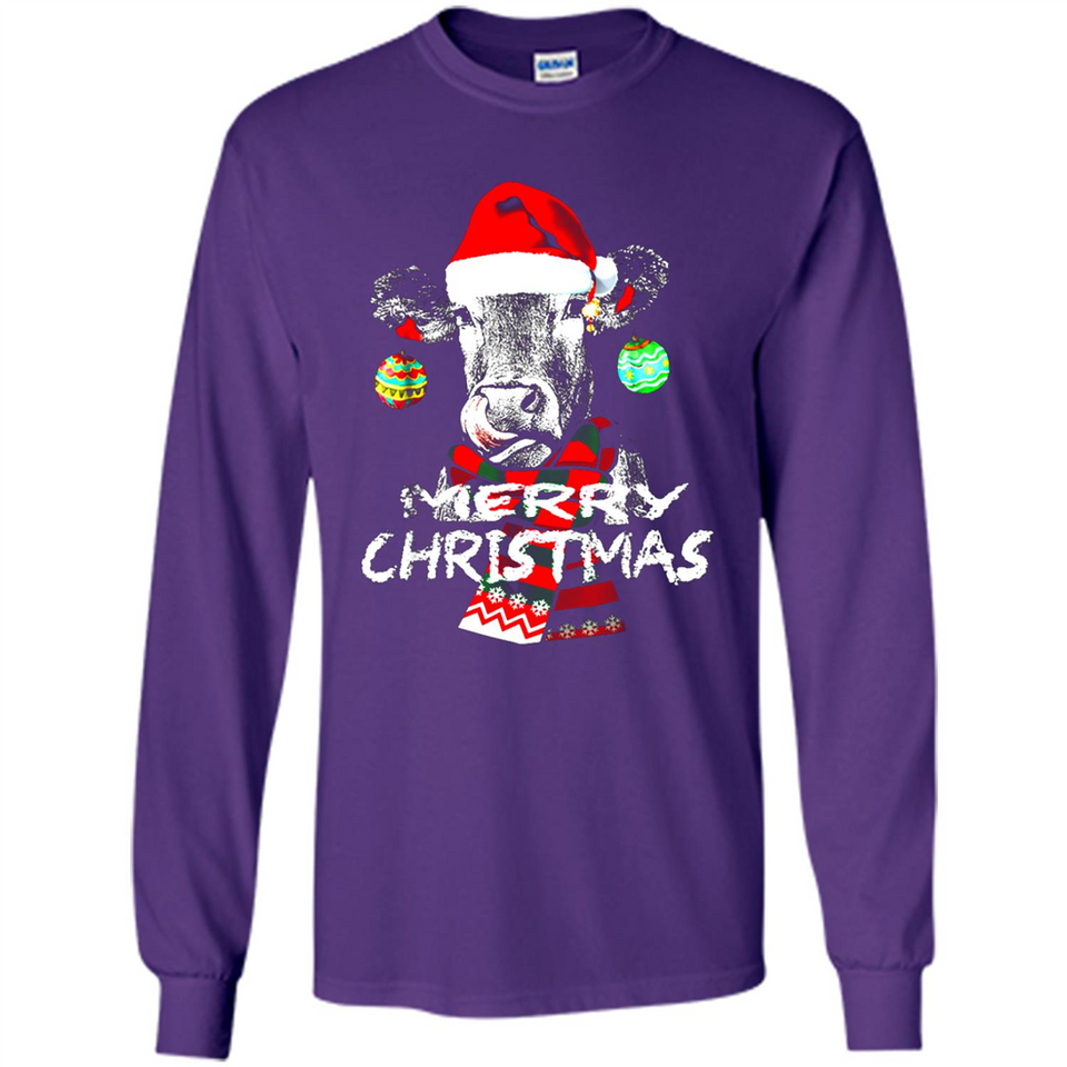 Fabulous Mooey christmas Heifers Cow Christmas lights - Long Sleeve T-Shirt