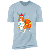 Christmas Lights Shetland Sheepdog Wearing Santa Hat Funny Xmas Mug - Premium Short Sleeve T-Shirt