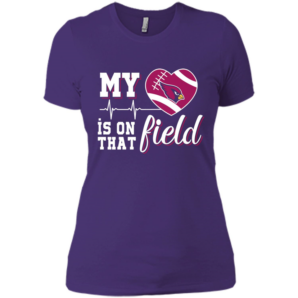 Arizona Cardinals Football My Heart is on that Field - Ladies' Boyfriend T-Shirt
