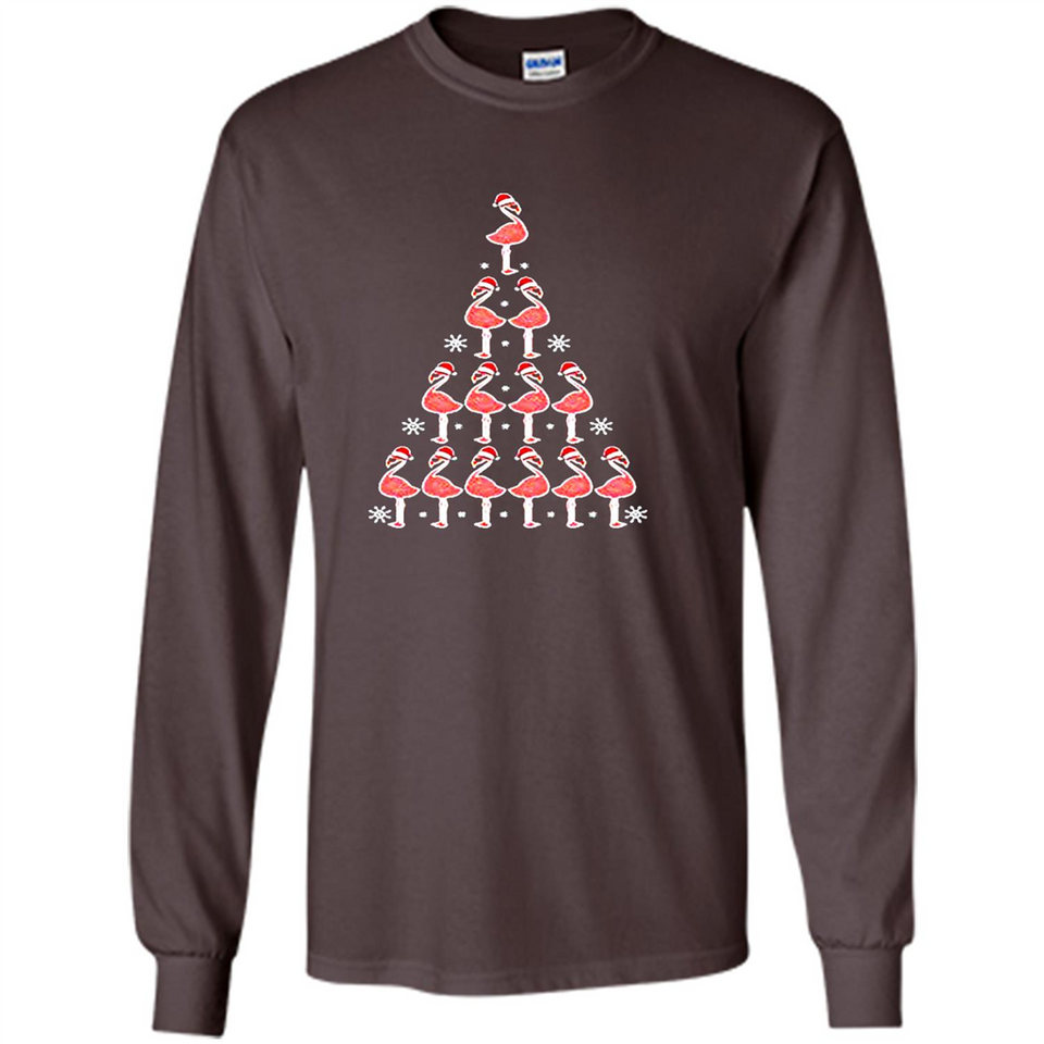 Flamingo Christmas Tree Flamingo - Long Sleeve T-Shirt