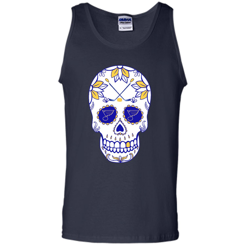 St. Louis Blues Hockey Sugar Skull Day of the Dead