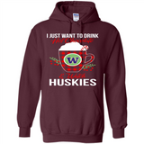 I Just Want To Drink Hot Chocolate & Watch Washington Huskies Ugly Christmas Sweater PINGPONG