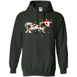 Christmas Lights Cow Wearing Santa Hat Funny Xmas Sweatshirt - Hoodie